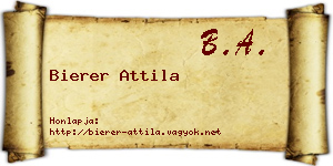 Bierer Attila névjegykártya